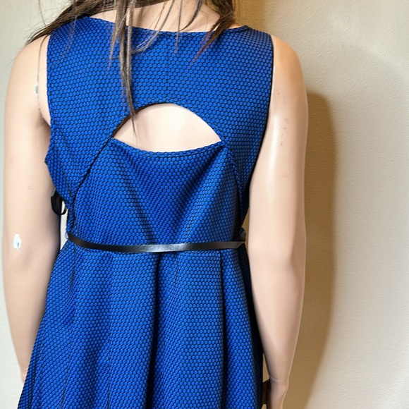 LANE BRYANT BLUE BLACK FISHNET FIT FLARE SLEEVELESS DRESS ROCKABILLY 20 - Picture 5 of 9